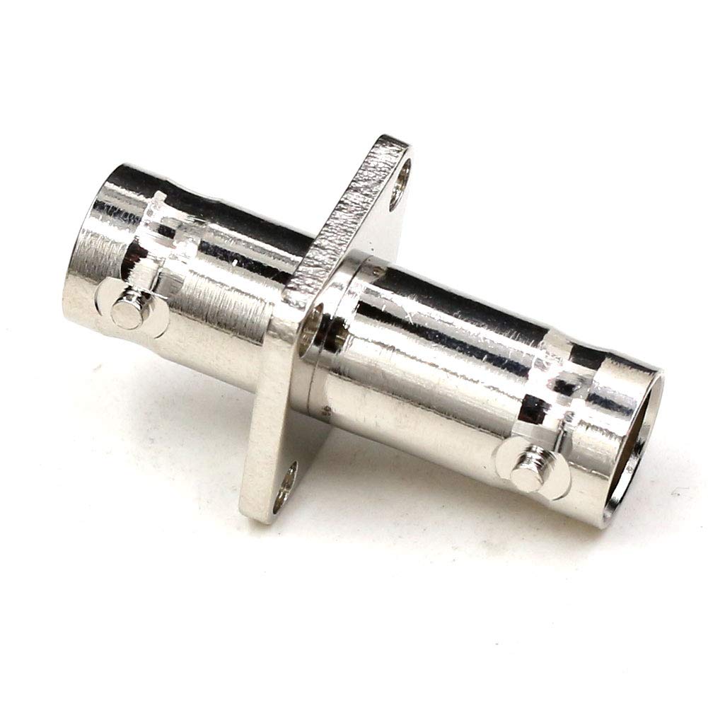 ANHAN BNC Female Adapter, Panel Mount 4 Hole Connector RF Coaxial Adapter 2Packs