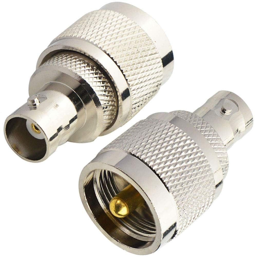 Boobrie BNC UHF Coax Connector PL259 UHF Male to BNC Female Coaxial Connector Low Loss Coax Adapter for RF Antennas/Wireless LAN Devices/Coaxial