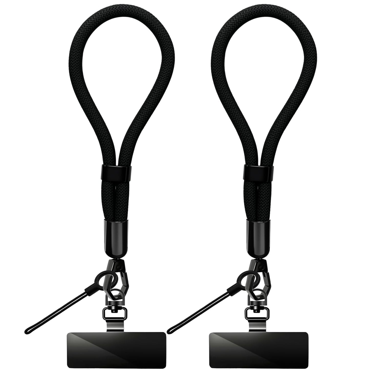 Yudaky Phone Lanyard, 2 Pack Adjustable Cell Phone Lanyard Hand Phone Wrist Strap with Tether Tabs for Smartphones (Black)