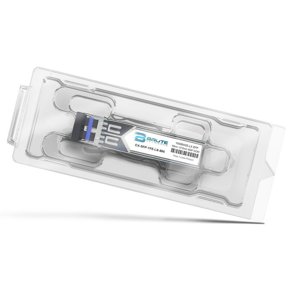 Brute Networks EX-SFP-1GE-LX-BN - 1000BASE-LX 10km SMF 1310nm SFP Transceiver (Compatible with OEM PN# EX-SFP-1GE-LX)