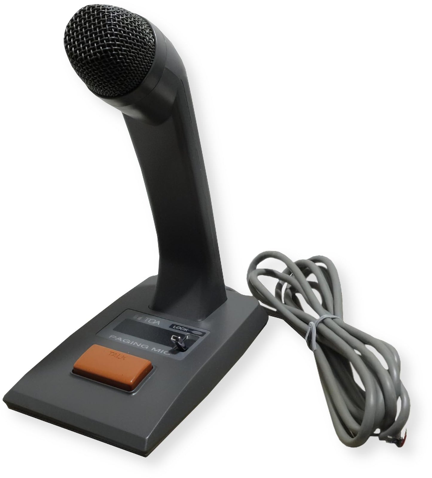 TOA Electronics PM-660U Desktop Paging Microphone, Unidirectional Dynamic Element, Push-to-Talk Switch with Locking Lever, 600 Ohm Balanced Output