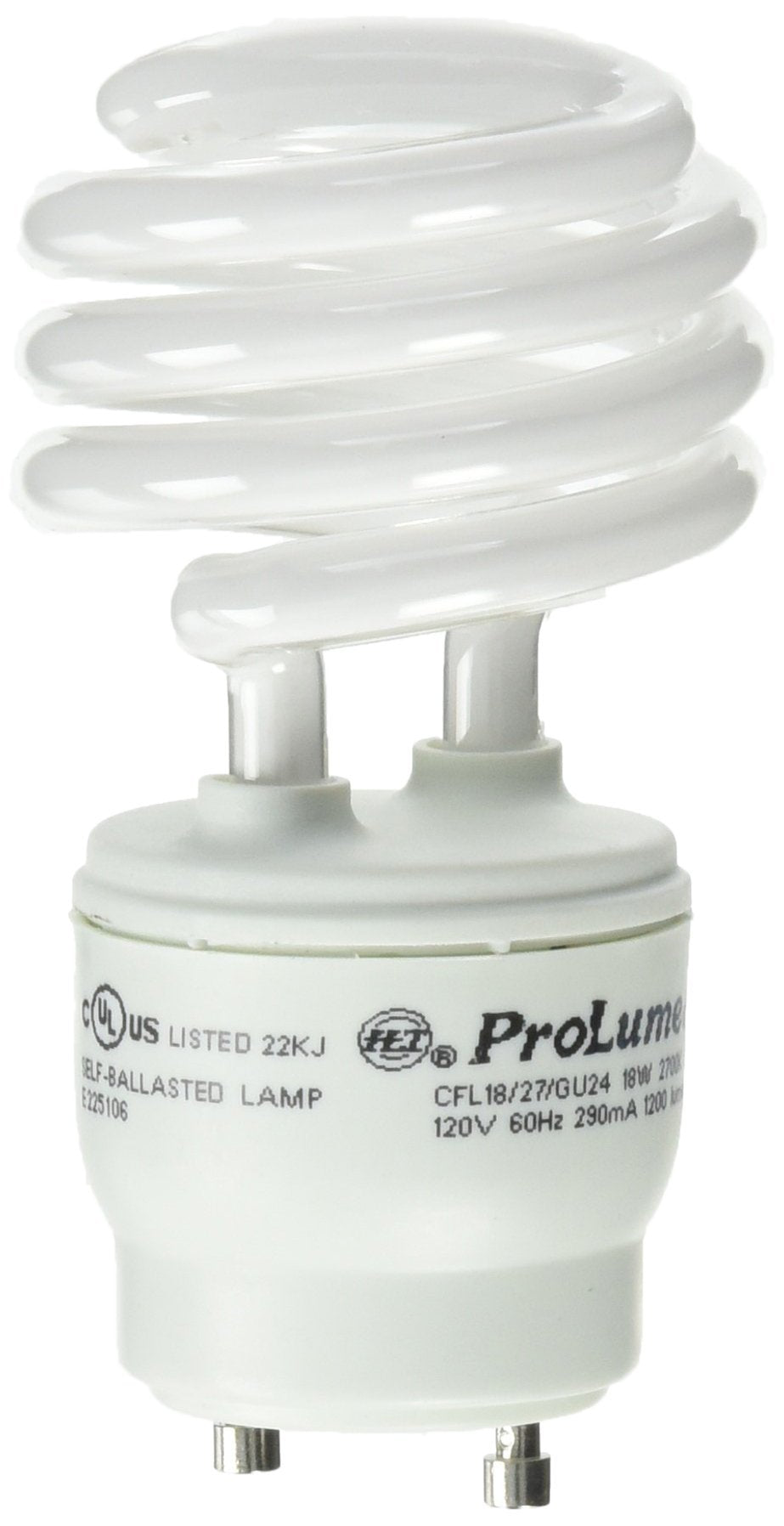 ProLume Prolumeme CFL18/27/GU24 46512 18W T2 Spiral 2700K GU24, 1 Piece