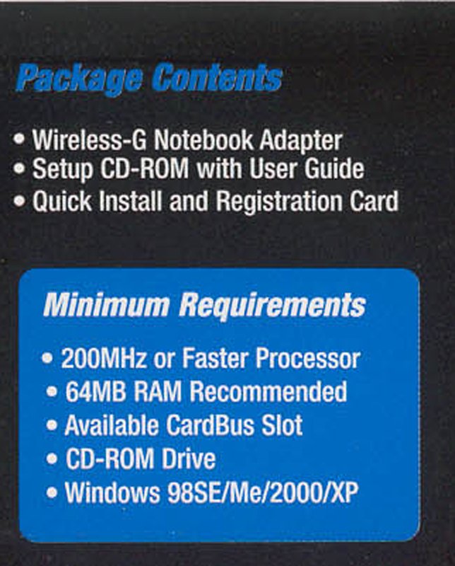Cisco-Linksys WPC54G Wireless-G Notebook Adapter