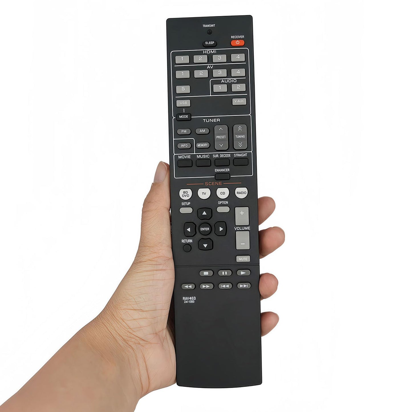 RAV463 ZA11350 Replacement Remote Control for Yamaha AV Receiver RX-V373 RX-V375 HTR-3066