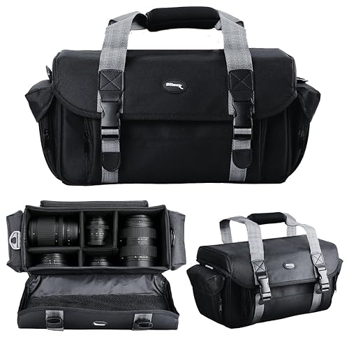 Ultimaxx Large Water-Resistant Camera Bag with Dual Buckles & Pockets - Fits Sony, Nikon, Canon, Olympus, Pentax, Panasonic, Samsung & More SLR