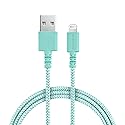 Smartish Lightning Fast Charging Cable - Crown Joule [Durable Nylon Fabric Cord] MFi Certified for iPad, Airpods, iPhone - Teal Me More - 6ft