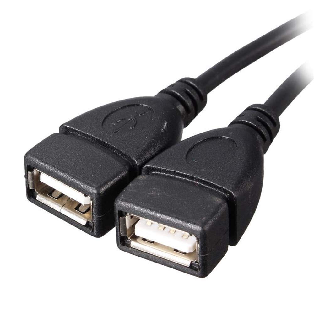 Adaptermvp USB 2.0 Adapter, Dual USB Female Jack Y Splitter Charger Cable (2 Pack) for Laptop/Tablet/Smartphone Data Transmission/Charging