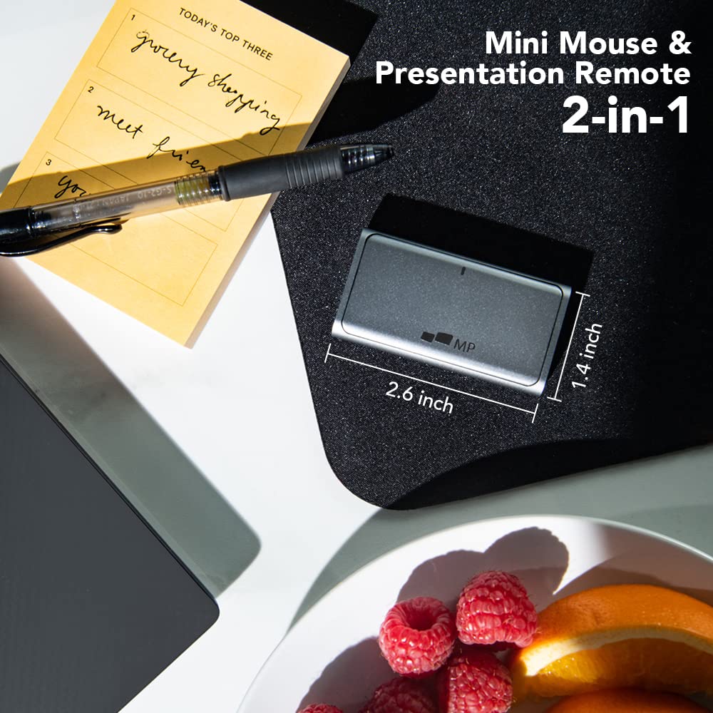 MP Bluetooth Wireless Mini Mouse, 2-in-1, Portable, Grey