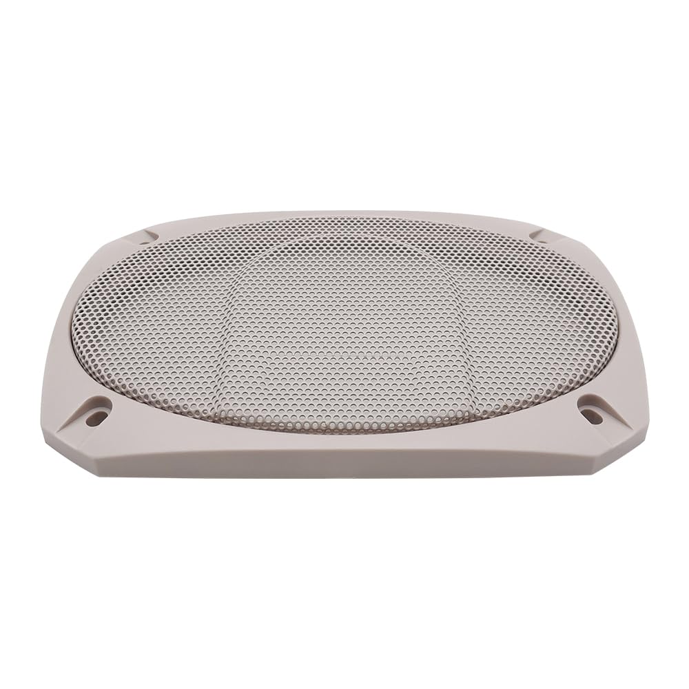 2X DRPSODAC Rectangular Speaker Dust Grill Cover ABS Plastic Decorative Circle Metal Mesh Protection for 4x6 inch Loudspeakers (Gray)