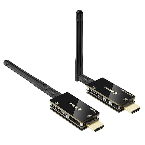 HDMI Wireless Transmitter and Receiver, KVM Function HDMI Wireless Extender Kit with Antenna, No Shell Desigh for Better Heat Dissipation, 200m/656ft