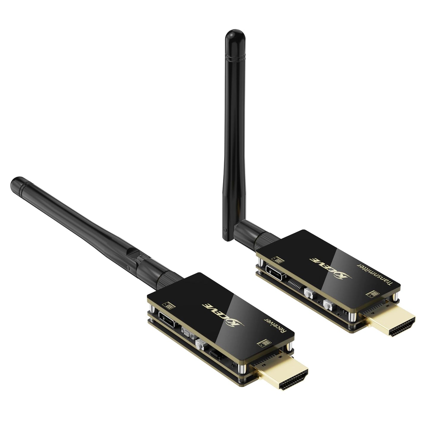 HDMI Wireless Transmitter and Receiver, KVM Function HDMI Wireless Extender Kit with Antenna, No Shell Desigh for Better Heat Dissipation, 200m/656ft