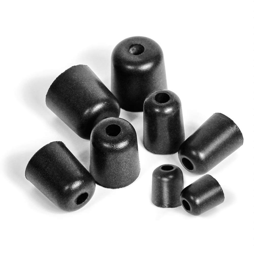 ISOtunes Trilogy™ Foam Replacement Eartips for ISOtunes PRO, Xtra, Wired (5 Pair Pack) (Medium, Black)