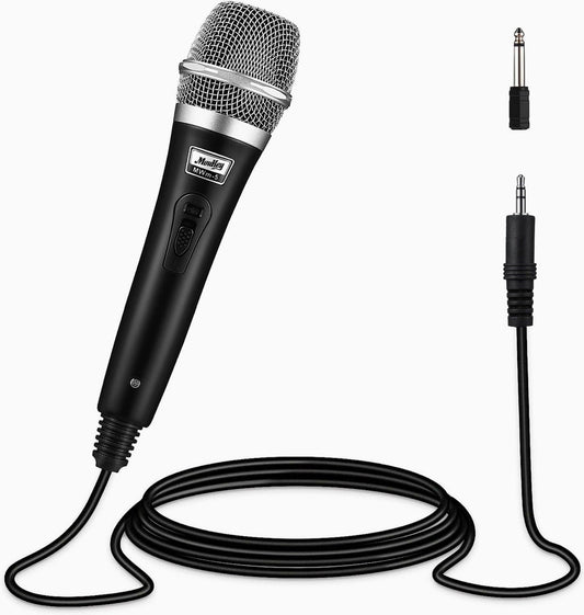 Moukey Karaoke Microphone, Dynamic Microphone with 13 ft Cable, Metal Handheld Cardioid Wired Mic, XLR Microphone for Singing, Compatible w/Karaoke