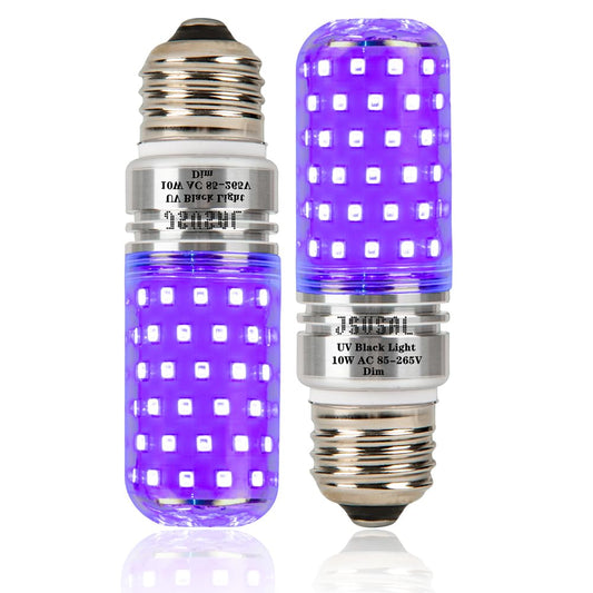 JSVSAL LED Black Light Bulb, AC 85-265V E26 Medium Base,Dimmable,2-Pack