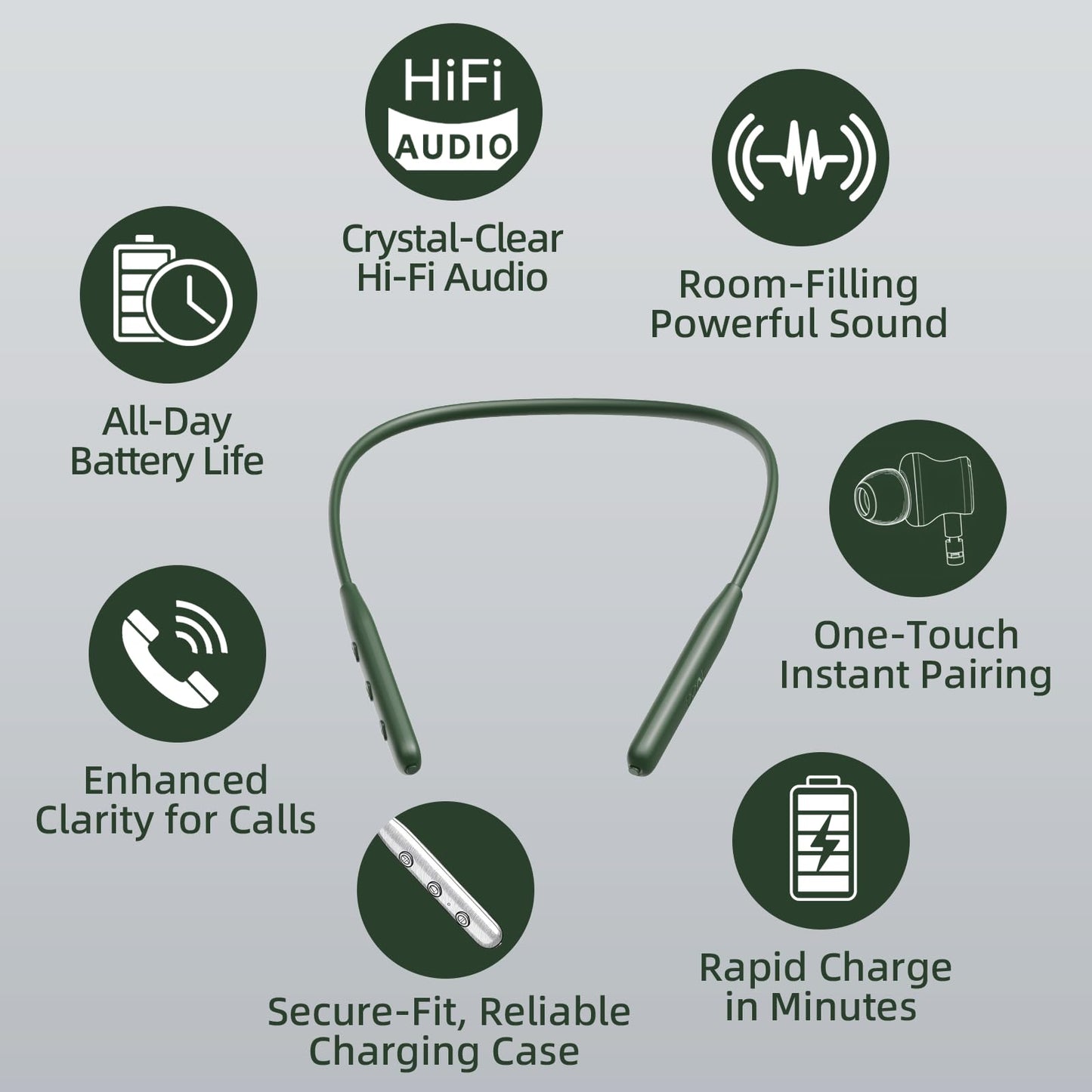 CXPSUE Neckband Bluetooth Headphones Twin Pack?60H Playtime ×2?3C Fast Charge?ENC Call Noise Reduction?Dual Pairing?180H Standby?Perfect for Couples