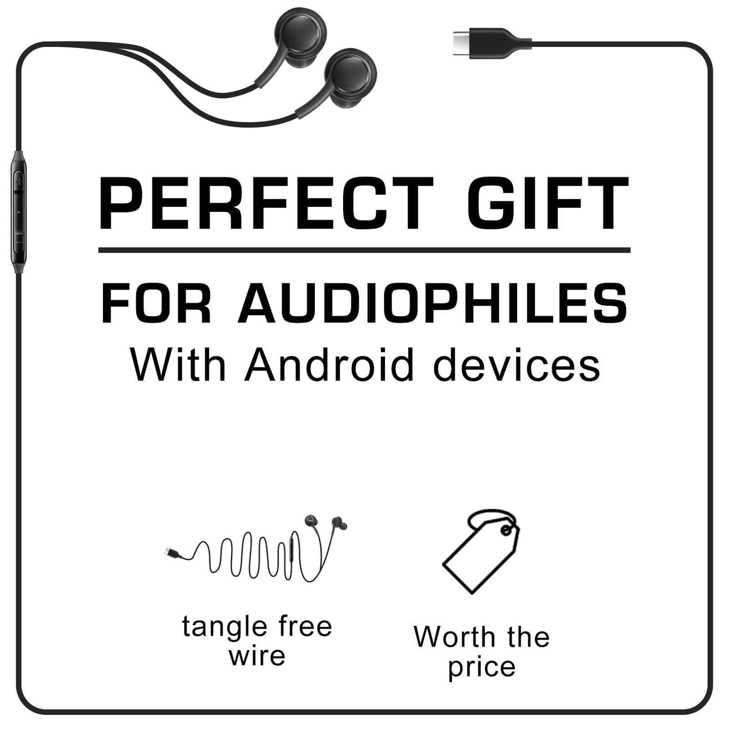 UrbanX 2021 Earbuds - AKG Designed, Braided Cable with Mic & Volume Remote, Type-C Connector for Galaxy Tab S7 & S7+