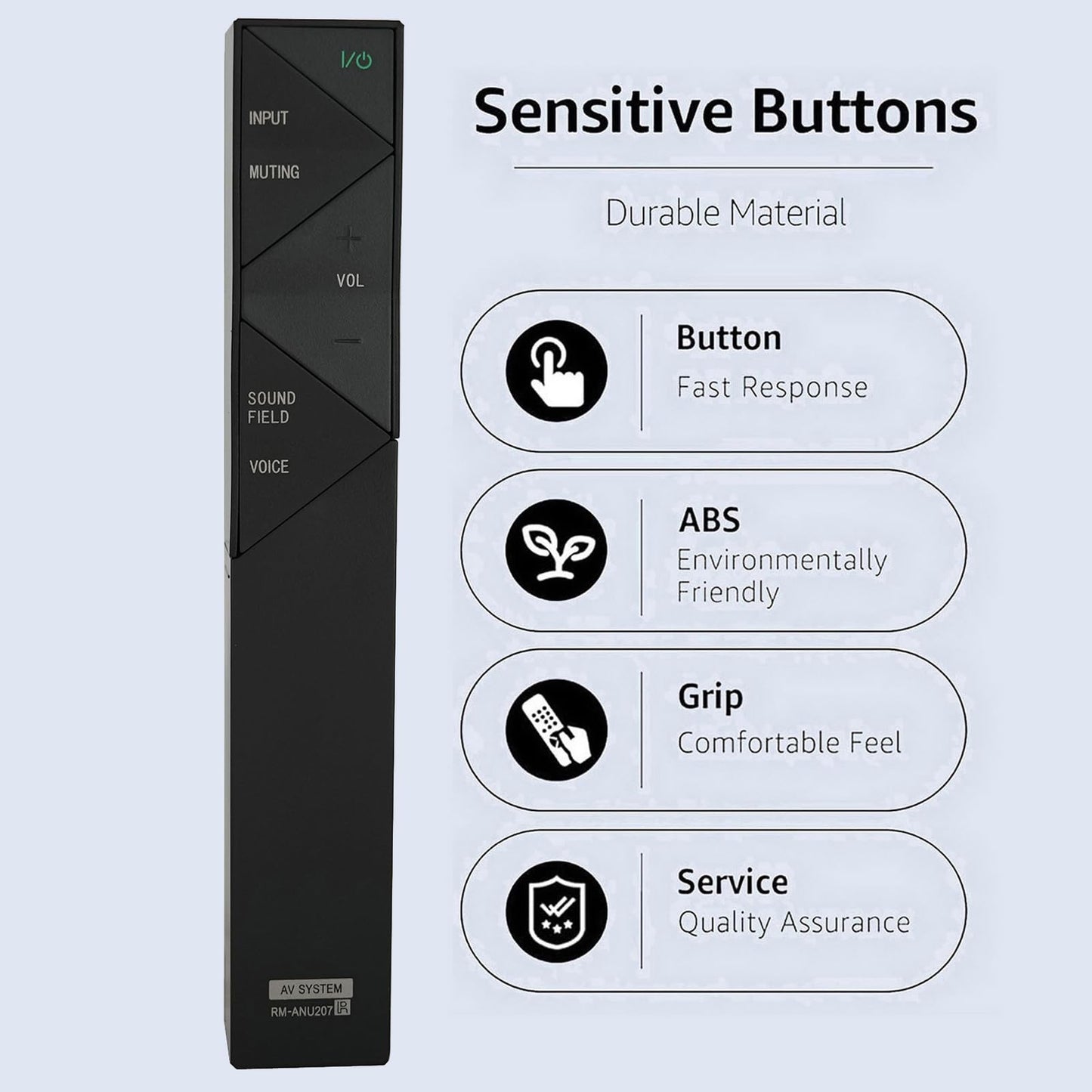 Replacement Remote Control RM-ANU207 RMANU207 Compatible for Sony Sound Bar HT-ST5 SA-ST5 SA-WST5 HT-XT1 HTST5 SAST5 SAWST5 HTXT1 RM-ANU208 RMANU208