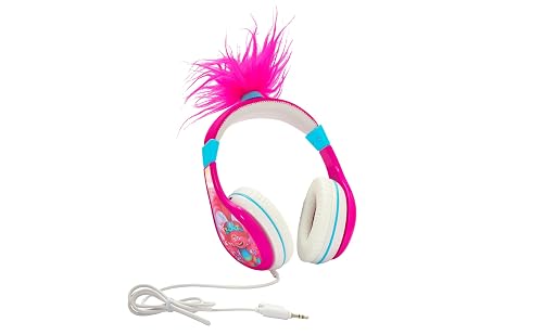 eKids Trolls Band Together Wired Headphones for Kids, School, Home or Travel - Tangle Free with Volume Control, 3.5mm Jack, Includes Headphone