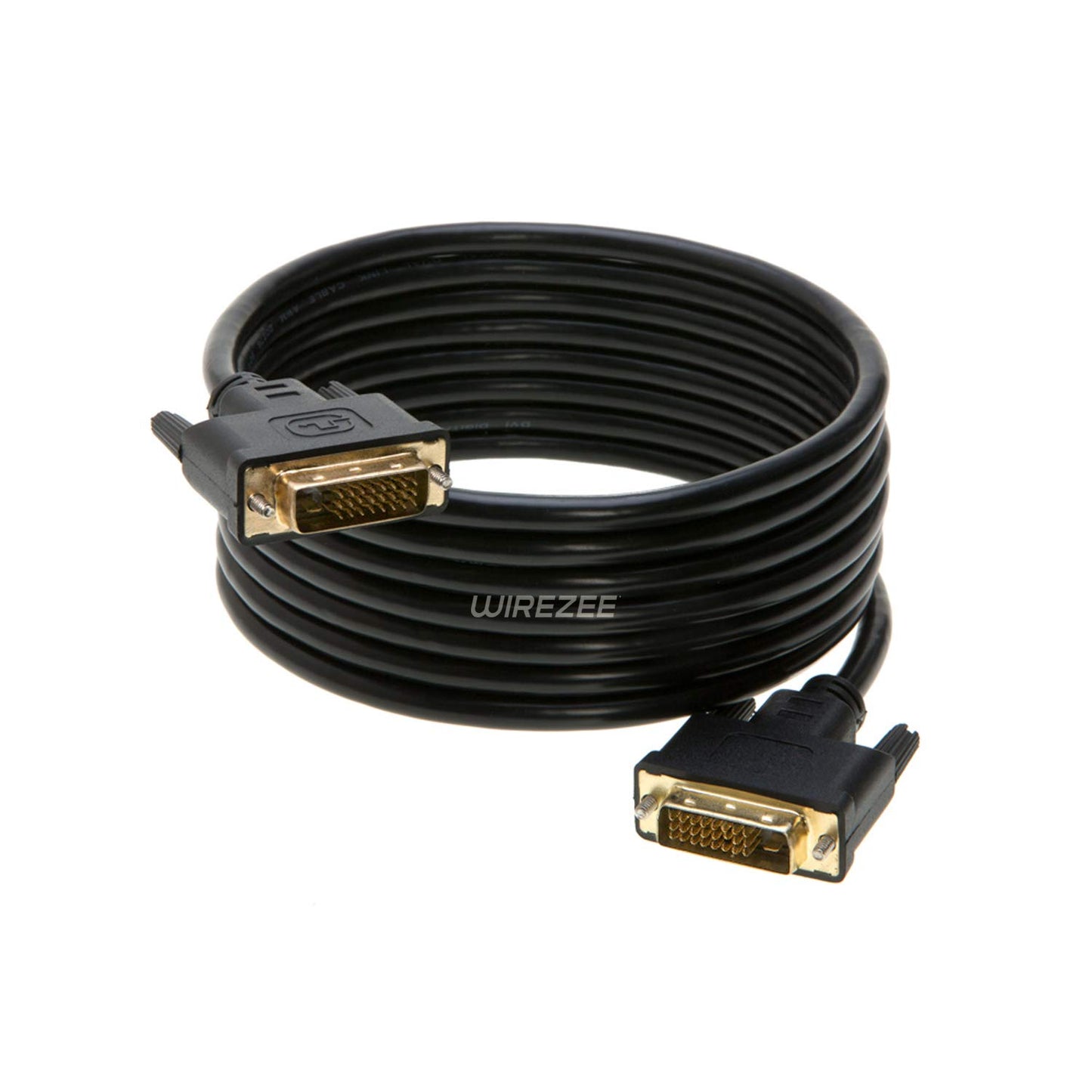 WireZee DVI-D Dual Link Cable 25FT Male to Male, 5Gbps, Black