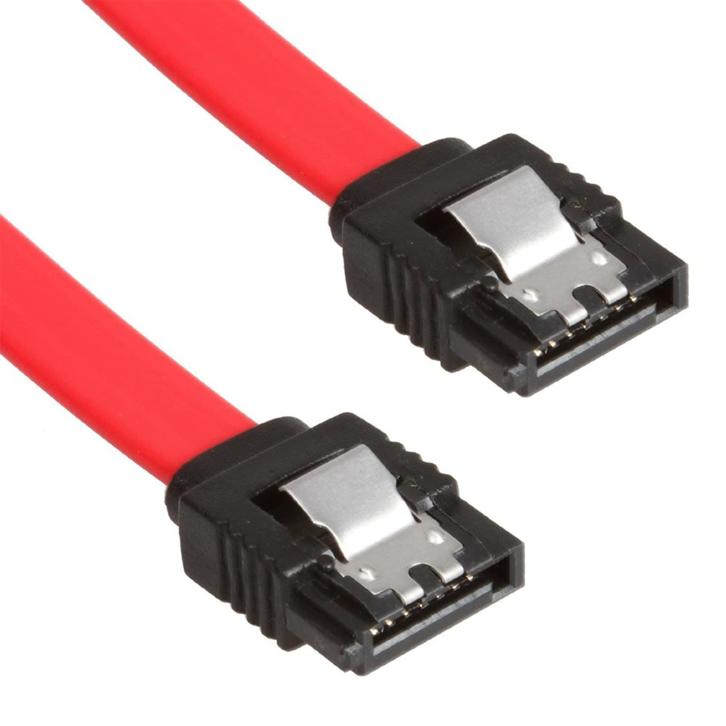 LINESO 6 Pack Straight SATA III Cable 6.0 Gbps 18 Inches (red)