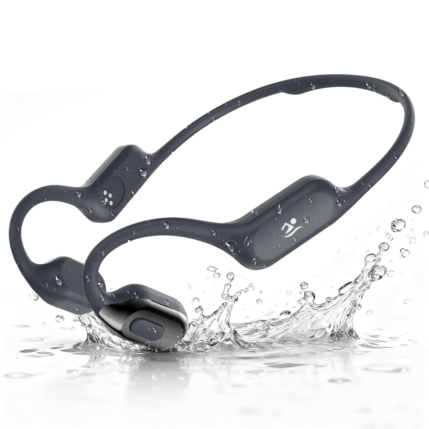 Swimming Headphone Open-Ear Bone Conduction-IP68 Waterproof Swim Earbuds with Bluetooth 5.4 Sport Headset with Safelight, 32G MP3 Memory Underwater…
