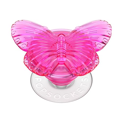 PopSockets Phone Grip with Expanding Kickstand, Adhesive Grip, Enamel - Molded Butterfly Magenta