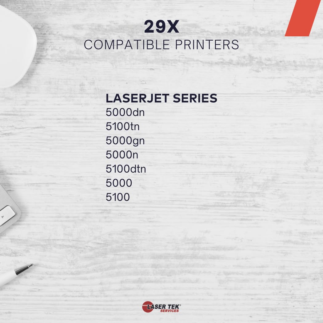 Laser Tek Services Compatible 29X High Yield Toner Refill Kit - Refills HP 29X (C4129X) Toner Cartridges - Works with HP LaserJet 5000, 5000n, 5000dn