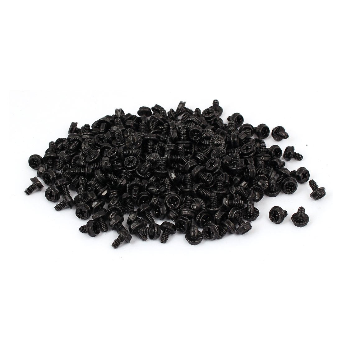 uxcell 6#-32 Black Zinc Plated Hex Phillips Head PC Computer Case Screw Fastener 400pcs