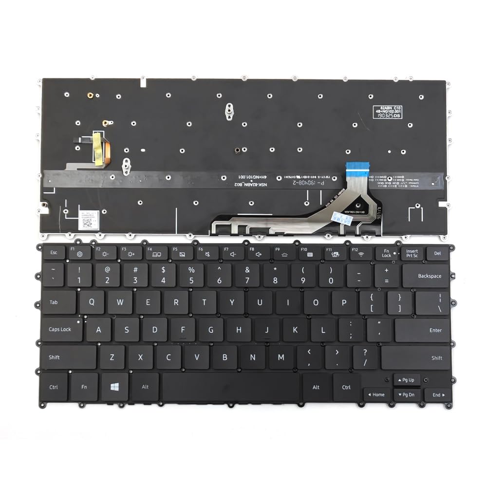 KGIGIBE Replacement Backlit Keyboard for Samsung NP930MBE 930MBE NP930MBE-K05US Laptop US Black Without Frame BA59-04382A