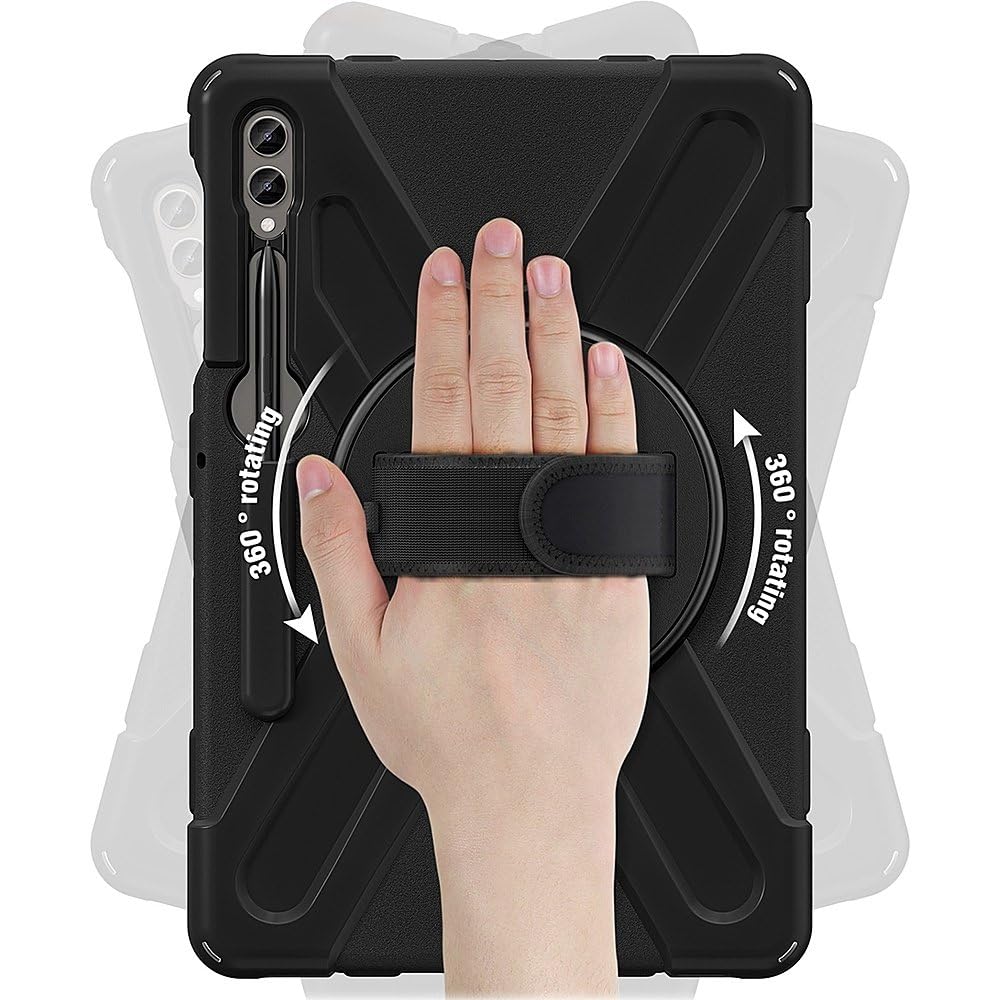 Sahara for Samsung Galaxy Tab S10+ / S9+ / S9 FE+ / S8+ Case - Heavy-Duty Protective Cover with Kickstand, Rotating Hand Strap & Shoulder Strap