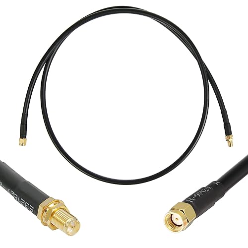 WIZACE 3 ft RP-SMA Male to RP-SMA Female S-MR240 Extension Cable (50 Ohm), Pure Copper Low-Loss Coax Jumper for WiFi Router Wireless Network Card