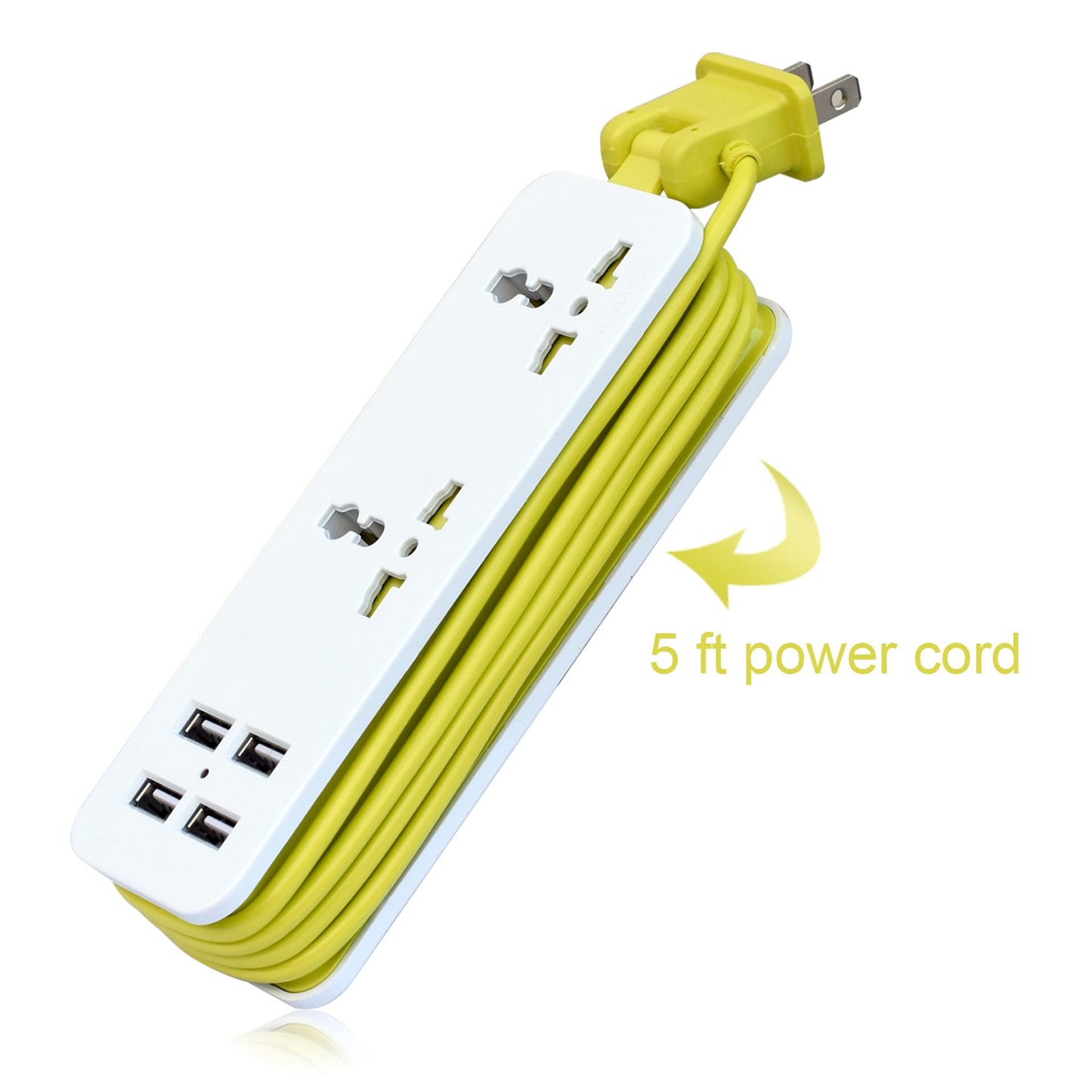 K-century Travel Power Strip Surge Protector with 2 Outlets 4 USB Output 5V 4.2A Output Power Strip with USB Portable Travel Charger Wall Charger