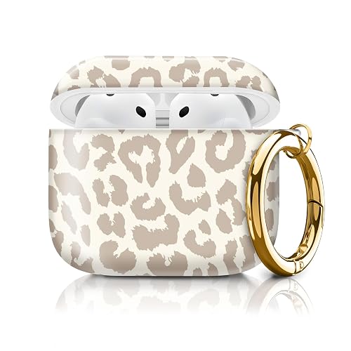 Compatible with AirPod 4th Generation Case Cover with Keychain, Full Protective Shockproof Wireless Headphone Case for Women Men Girl (Cute Grey