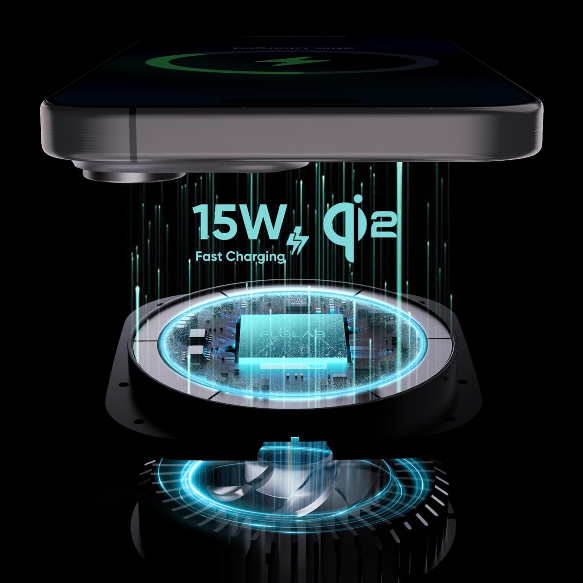 FLOLAB Qi2 15W Wireless Car Charger for iPhone 16/15/14/13/12 Qi2 Car Charger, Magnetic Vent Mount/Dashboard Mount Car Phone Holder, Fast Charging