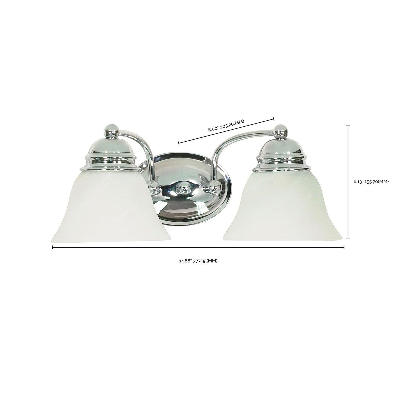NUVO 60/337 Two Light Vanity, 1, Chrome