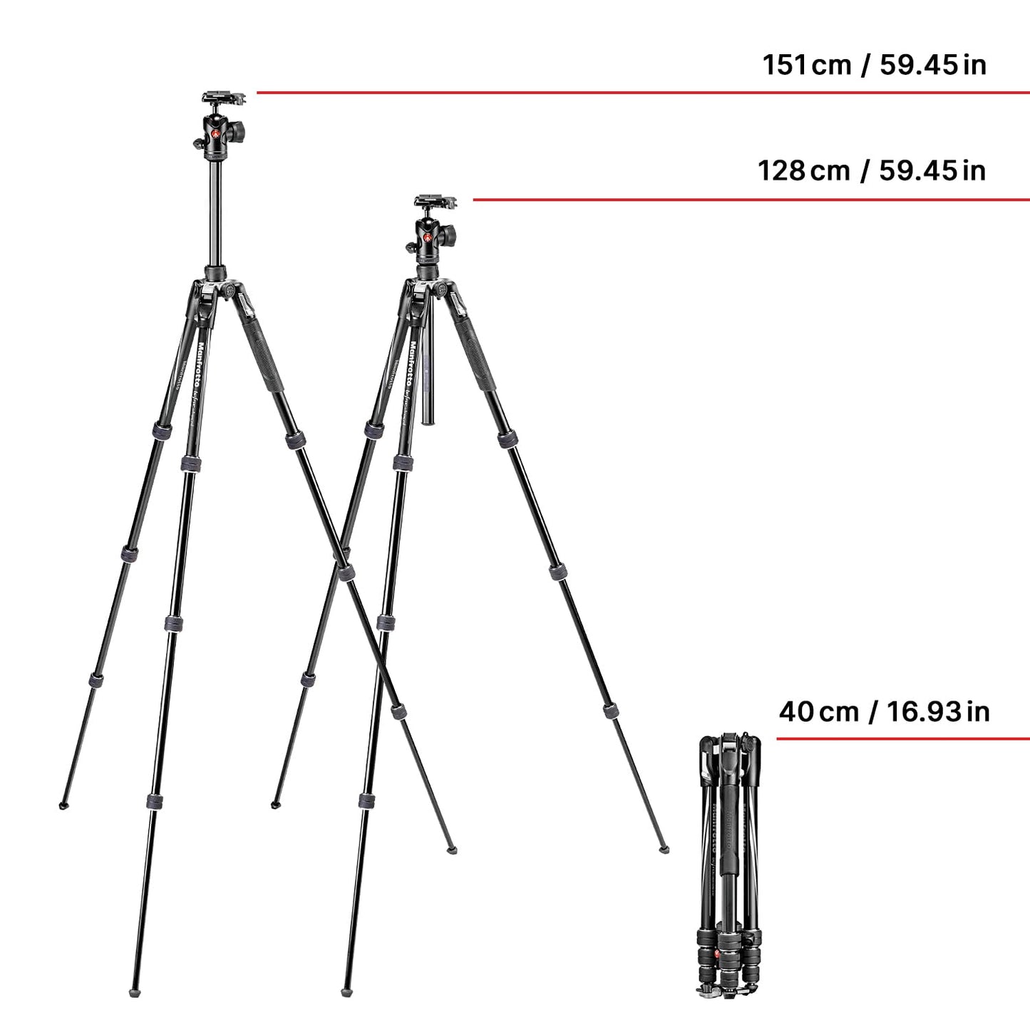 Manfrotto Befree Advanced Camera Tripod Kit with Twist Closure, Travel Tripod Kit with Ball Head, Portable and Compact, Camera Tripod in Aluminum