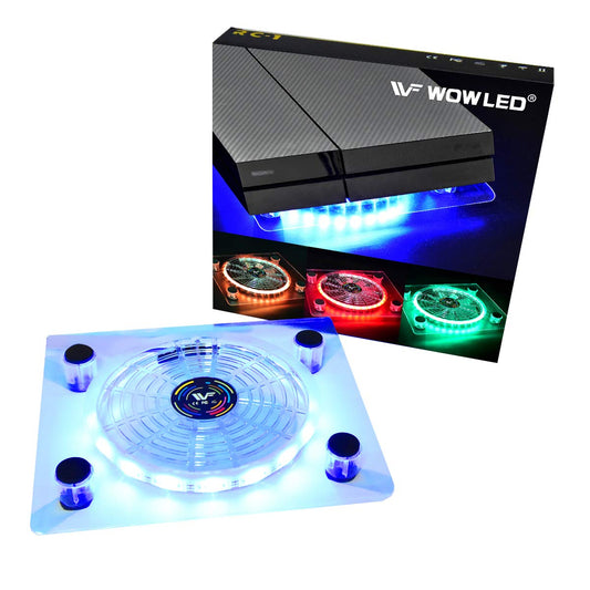 WOWLED Cooling Fan Mini 3 Keys Control Gaming USB RGB LED Cooler Thermal Fan Pad for PS4 PlayStation 4 Xbox One X Consoles Laptop Notebook PC CPU