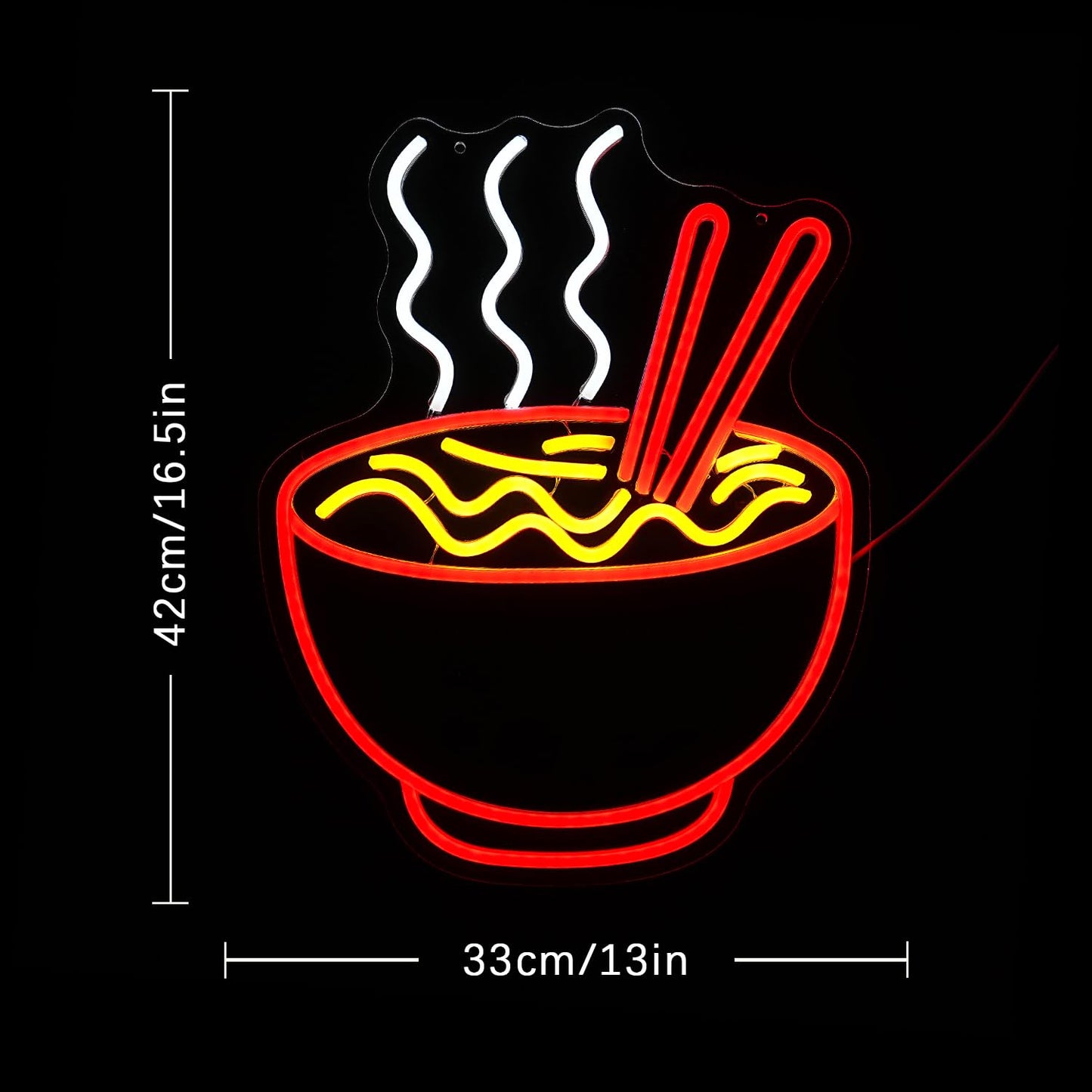 LULANMP Ramen Neon Sign for Wall Decor Noodle LED Neon Lights Dimmable Food Noodle Light Up Signs LED Neon Signs for Japanese Resturant Home Bar