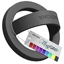 Encased Magnetic Phone Grip Holder Thin Silicone Finger Loop Ring, Compatible with Magsafe (Black)