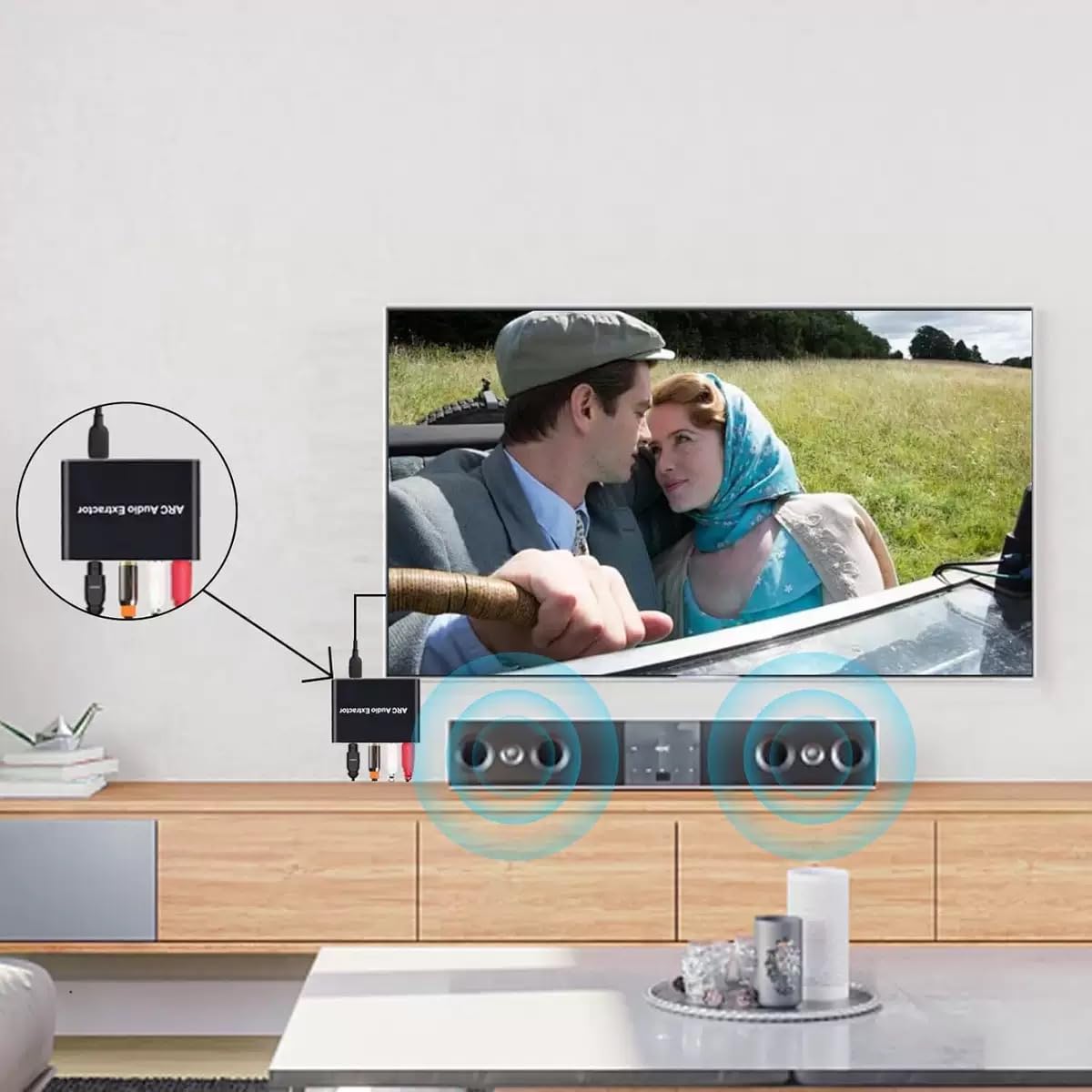 HDMI ARC Audio Extractor, Digital to Analog Converter with SPDIF, Coaxial, L/R Output, 3.5mm Headphone Jack