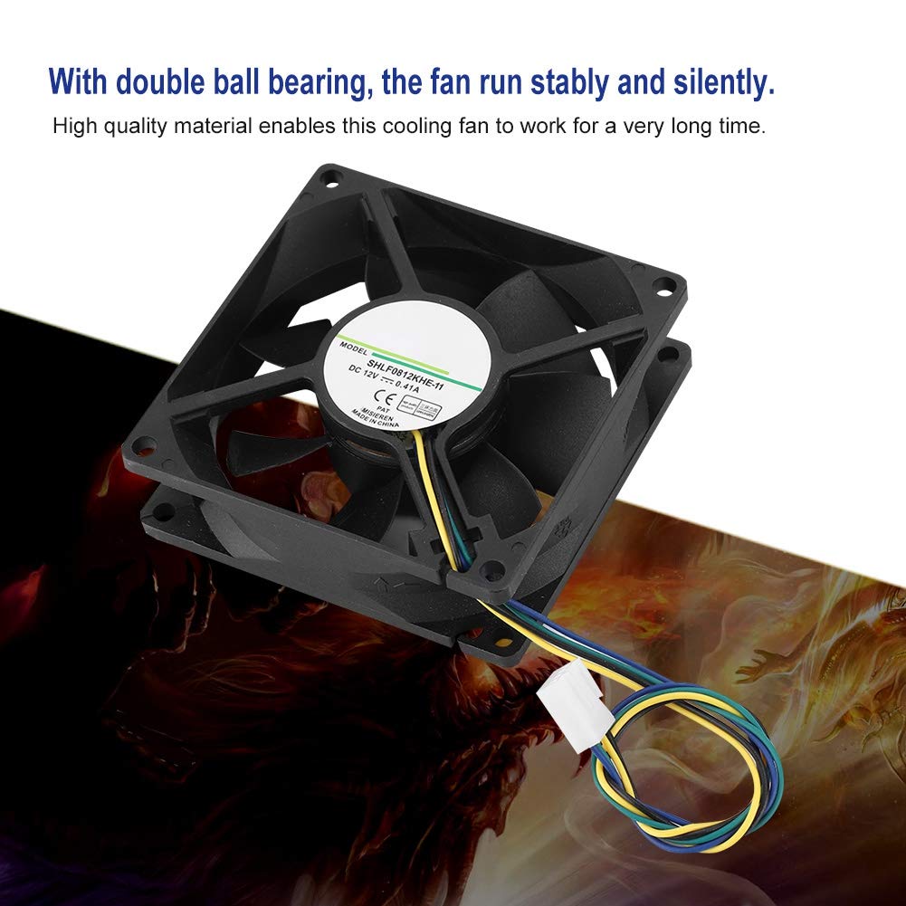 Computer CPU Cooling Fans, 12V Computer Fans,80 mm 4 Pin Ball Bearing Computer Case Fans,Ultra Low Noise Cooler Silent Cooler,Support PWM