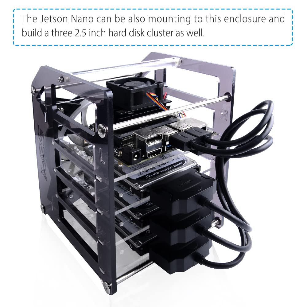 GeeekPi Cluster Case for Raspberry Pi, Pi Rack Case Stackable Case with Cooling Fan 120mm RGB LED 5V Fan for Raspberry Pi 4B/3B+/3B/2B/B+ and Jetson