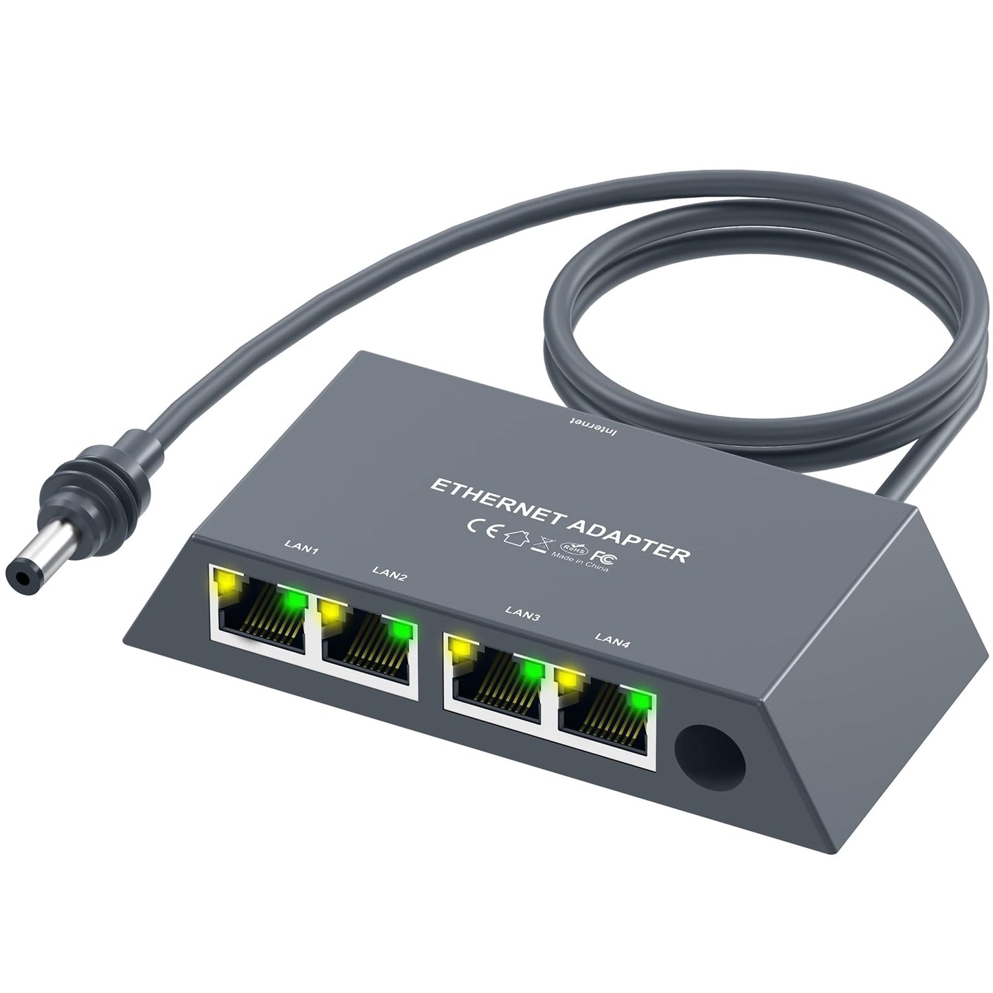 for Starlink Gen3/Mini Ethernet Adapter with 4 RJ45 Ports,Multi Ports Starlink Ethernet Adapter with Wired External Network for Other Devices