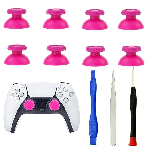 CDHKOZ 8PCS Replacement Analog Joystick Thumb Sticks Thumbstick for Playstation 5 PS5 Controller, with Screwdriver Repair Tool (Pink)