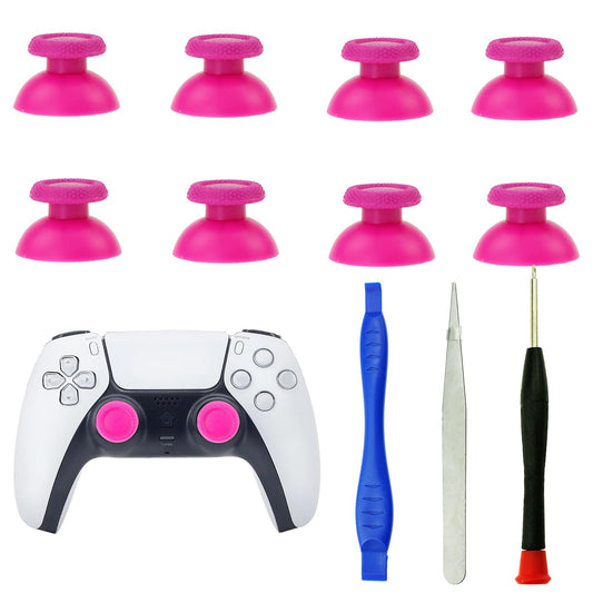 CDHKOZ 8PCS Replacement Analog Joystick Thumb Sticks Thumbstick for Playstation 5 PS5 Controller, with Screwdriver Repair Tool (Pink)