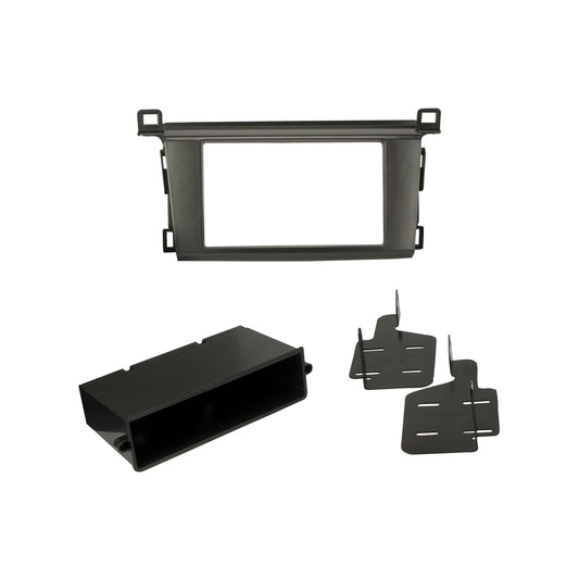 Scosche TA2115B Double DIN or Single DIN with Pocket Radio Install Dash Kit Compatible with Select 2013-2018 Toyota Rav4 - Aftermarket Car Stereo