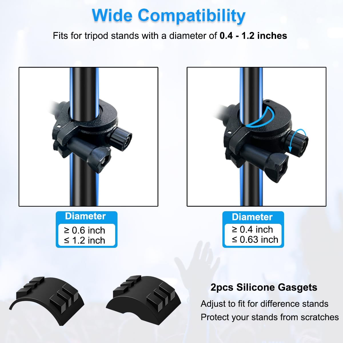 Mic Stand Phone Holder Mount Adjustable Phone Holder for Mic Microphone Music Stand [Dual Ballhead 360°Swivel] iPhone Mic Stand Holder for iPhone 15