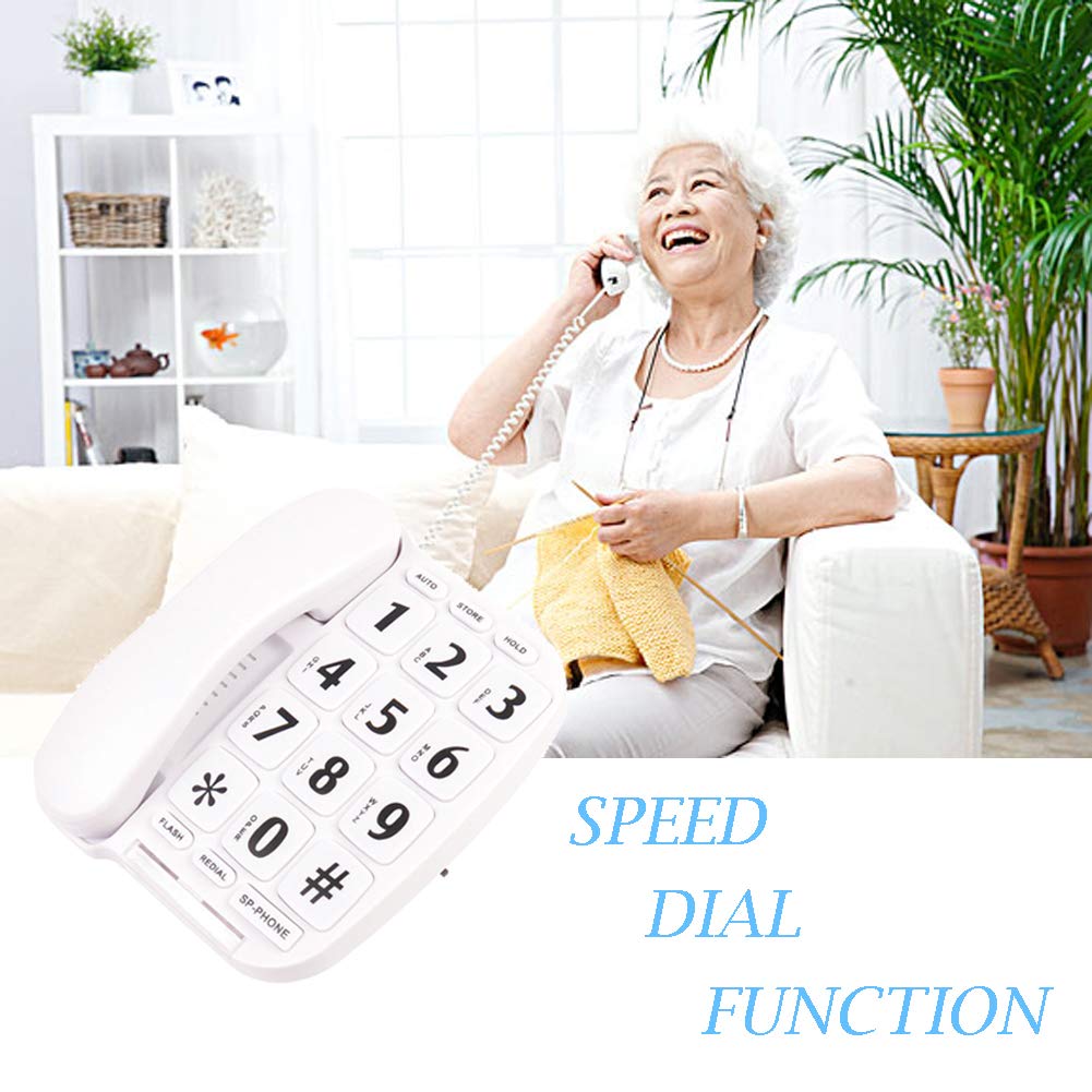 KerLiTar Elderly Phones Landline Telephone with Large Numbers Senior Phone for Vision Impaired Aid Home House Phones for Seniors Amplified Phone