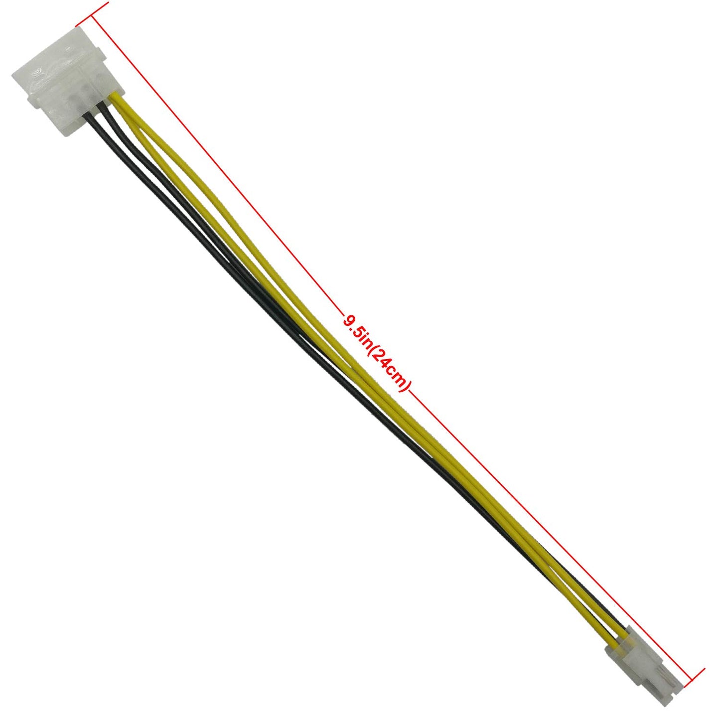 COMeap (3-Pack) 4 Pin Molex Connector, LP4 Molex to ATX 4 Pin Connector Auxiliary Power Adapter Cable 9.5-inch (24cm)