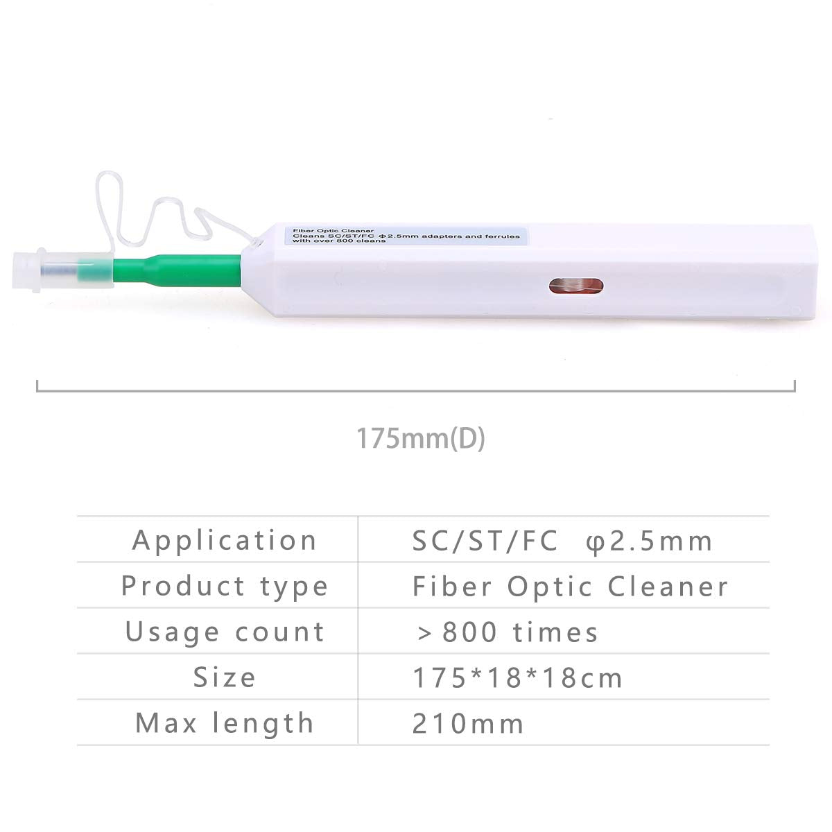 FTTH Fiber Optic Cleaner 2.5mm End-Face Optical Fiber Clean Pen Type Tools for Cleaning The Ferrule of SCFCST Cable Connectors